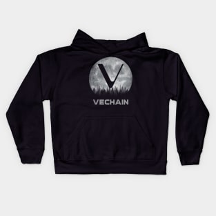 Vintage Vechain VET Coin To The Moon Crypto Token Cryptocurrency Blockchain Wallet Birthday Gift For Men Women Kids Kids Hoodie